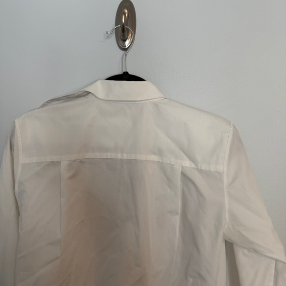 Foxcroft White Dress Shirt Crisp Long Sleeve 6 Petite Button Down - Picture 7 of 8